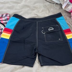 Sundek Black Board Shorts with Colorblock
